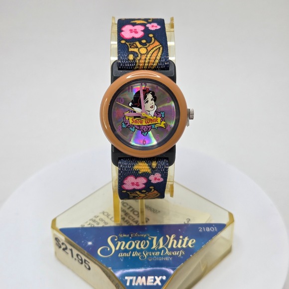 Vintage 90's Timex Disney Snow White Watch Kids, Floral Crown Band, New with Box - Picture 1 of 11